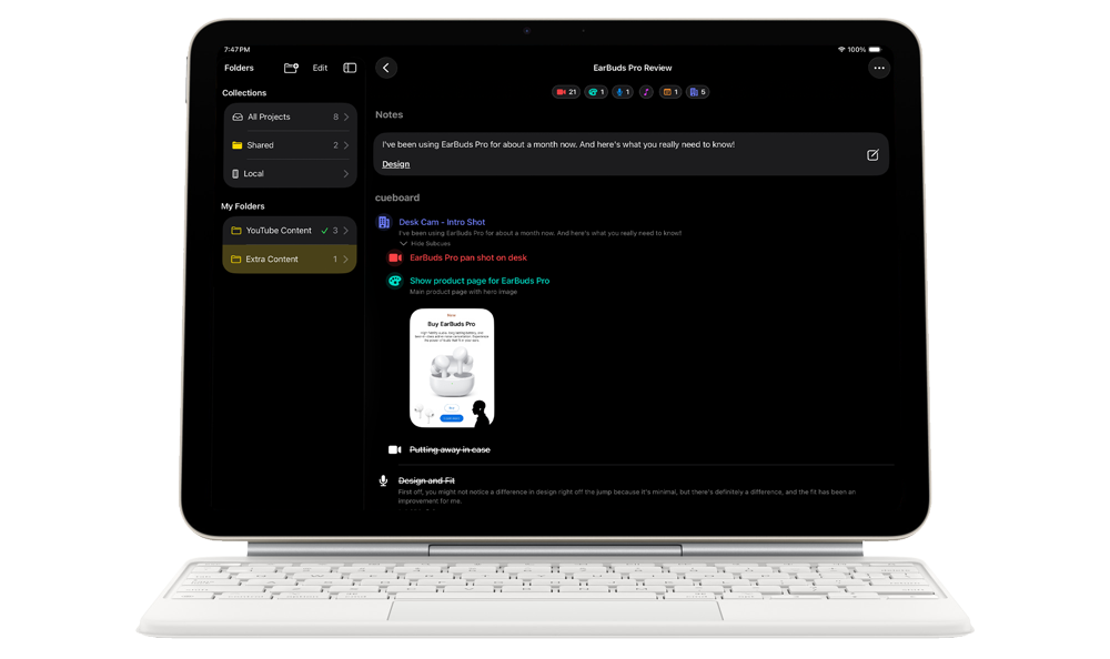 iPad split-screen workflow